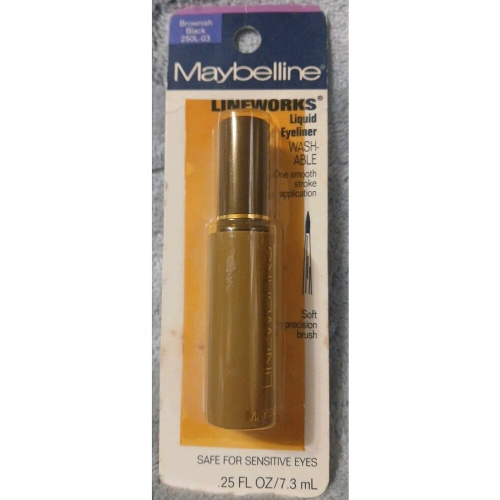 Maybelline LINEWORKS Liquid Eyeliner Washable Brownish Black 250L-03 READ